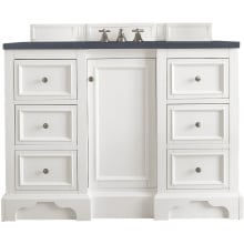 De Soto 48" Free Standing Single Basin Vanity Set with USB/Electrical Outlet, Wood Cabinet, and Charcoal Soapstone Quartz Vanity Top
