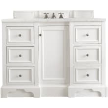 De Soto 48" Free Standing Single Basin Vanity Set with USB/Electrical Outlet, Wood Cabinet, and Eternal Jasmine Pearl Quartz Vanity Top
