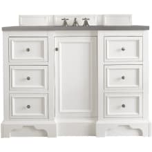 De Soto 48" Free Standing Single Basin Vanity Set with USB/Electrical Outlet, Wood Cabinet, and Grey Expo Quartz Vanity Top