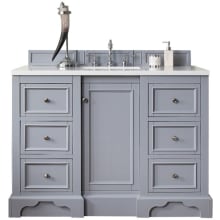 De Soto 50" Free Standing Single Vanity Set with Wood Cabinet and Arctic Fall Stone Composite Vanity Top