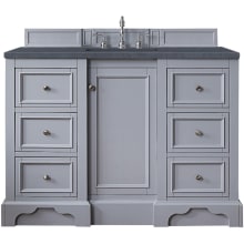 De Soto 48" Free Standing Single Basin Vanity Set with USB/Electrical Outlet, Wood Cabinet, and Charcoal Soapstone Quartz Vanity Top