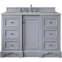 De Soto 50" Free Standing Single Basin Hardwood Vanity Set with 1-3/16" Eternal Serena Quartz Top