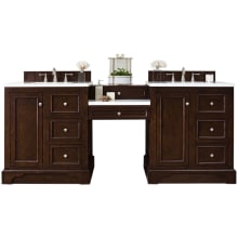 De Soto 82" Free Standing Double Vanity Set with Wood Cabinet and Arctic Fall Stone Composite Vanity Top