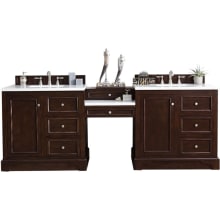 De Soto 94" Free Standing Double Vanity Set with Wood Cabinet and Arctic Fall Stone Composite Vanity Top