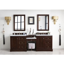 De Soto 94" Free Standing Double Vanity Set with Wood Cabinet and Carrara Marble Vanity Top