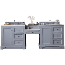 De Soto 94" Free Standing Double Vanity Set with Wood Cabinet and Carrara Marble Vanity Top