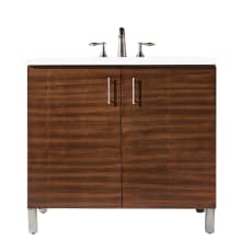 Metropolitan 36" Free Standing Single Basin Vanity Set with Wood Cabinet and 3cm Quartz Vanity Top