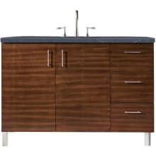 Metropolitan 48" Free Standing or Wall Mounted / Floating Single Basin Vanity Set with Wood Cabinet and Charcoal Soapstone Quartz Vanity Top