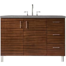 Metropolitan 48" Free Standing or Wall Mounted / Floating Single Basin Vanity Set with Wood Cabinet and Grey Expo Quartz Vanity Top