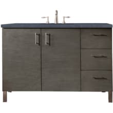 Metropolitan 48" Free Standing or Wall Mounted / Floating Single Basin Vanity Set with Wood Cabinet and Charcoal Soapstone Quartz Vanity Top