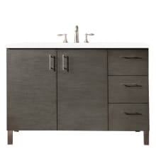 Metropolitan 48" Free Standing Single Basin Vanity Set with Wood Cabinet and 3cm Quartz Vanity Top