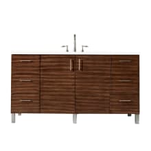 Metropolitan 60" Free Standing Single Basin Vanity Set with Wood Cabinet and 3cm Quartz Vanity Top