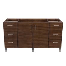 Metropolitan 60" Single Free Standing or Wall Mounted / Floating Wood Vanity Cabinet Only - Less Vanity Top