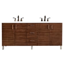 Metropolitan 72" Free Standing Double Basin Vanity Set with Wood Cabinet and 3cm Quartz Vanity Top