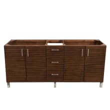 Metropolitan 72" Double Free Standing or Wall Mounted / Floating Wood Vanity Cabinet Only - Less Vanity Top