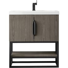 Columbia 32" Free Standing Single Basin Birch Wood Vanity Set with Stone Composite Top