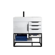 Columbia 36" Free Standing Single Basin Vanity Set with Cabinet and Stone Composite Vanity Top