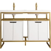 Boston 47-5/16" Rectangular Porcelain Console Bathroom Sink with Overflow and Single Faucet Hole