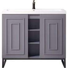 Alicante 40" Free Standing Single Basin Poplar Wood Vanity Set with Stone Composite Top