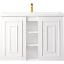 Alicante 40" Wall Mounted Single Basin Poplar Wood Vanity Set with Stone Composite Top