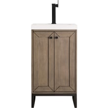 Chianti 20" Free Standing Single Basin Poplar Wood Vanity Set with Resin Top