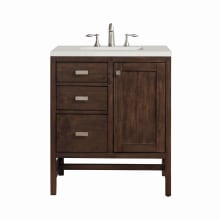 Addison 30" Single Basin Wood Vanity Set with 3cm Lime Delight Silestone Quartz Vanity Top, Rectangular Sink, USB Port and Electrical Outlet