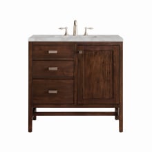 Addison 36" Single Basin Wood Vanity Set with 3cm Victorian Silver Silestone Quartz Vanity Top, Rectangular Sink, USB Port and Electrical Outlet