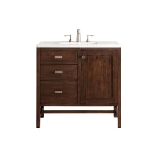 Addison 36" Free Standing Single Basin Vanity Set with Wood Cabinet and 3cm Quartz Vanity Top