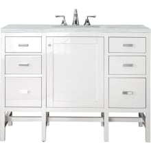 Addison 48" Free Standing Single Basin Hardwood Vanity Set with 1-3/16" Arctic Fall Solid Surface Top, and Electrical Outlet