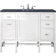 Addison 48" Free Standing Single Basin Hardwood Vanity Set with 1-3/16" Charcoal Soapstone Quartz Top, and Electrical Outlet