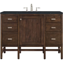 Addison 48" Free Standing Single Basin Hardwood Vanity Set with 1-3/16" Charcoal Soapstone Quartz Top, and Electrical Outlet