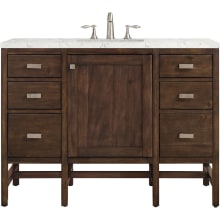 Addison 48" Free Standing Single Basin Hardwood Vanity Set with 1-3/16" Eternal Jasmine Pearl Quartz Top, and Electrical Outlet