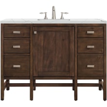 Addison 48" Free Standing Single Basin Poplar Vanity Set with 3 cm Ethereal Noctis Quartz Vanity Top, Rectangular Sink, USB Port and Electrical Outlet