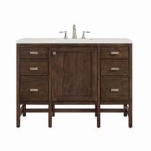 Addison 48" Single Basin Wood Vanity Set with 3cm Lime Delight Silestone Quartz Vanity Top, Rectangular Sink, USB Port and Electrical Outlet