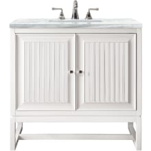 Athens 30" Free Standing Single Wood Vanity Set with Solid Surface Top