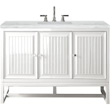 Athens 48" Free Standing Single Wood Vanity Set with Solid Surface Top