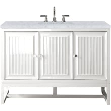 Athens 48" Free Standing Single Wood Vanity Set with Marble Top