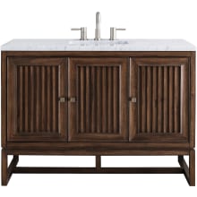 Athens 48" Free Standing Single Wood Vanity Set with Solid Surface Top