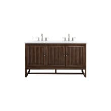 Athens 60" Free Standing Double Basin Vanity Set with Cabinet and Quartz Vanity Top