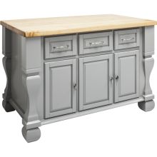 Tuscan Collection 54 x 34 Inch Furniture Style Freestanding Kitchen Island Cabinet - Less Top