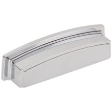 Renzo 3-3/4" Center to Center Squared Contemporary Rectangular Cabinet Cup Pull / Drawer Cup Handle
