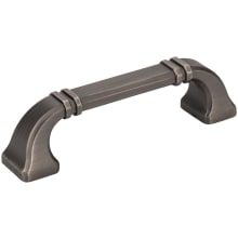 Ella 3-3/4" Center to Center Soft Square Cabinet Handle / Drawer Pull with Strap Detail