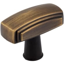 Delgado 1-9/16 Inch Modern Deco Wide "T" Bar Stepped Cabinet Knob / Drawer Knob with Mounting Hardware - FINAL SALE - Clearance