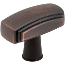 Delgado 1-9/16 Inch Modern Deco Wide "T" Bar Stepped Cabinet Knob / Drawer Knob with Mounting Hardware