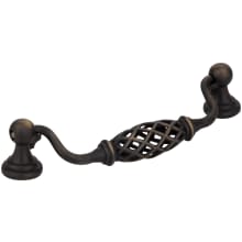 Tuscany 5-1/16" (128mm) Center to Center Drop Handle Birdcage Cabinet Handle / Drawer Pull