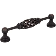 Tuscany 5-1/16" (128mm) Center to Center Vintage Birdcage Straight Cabinet Handle / Drawer Pull
