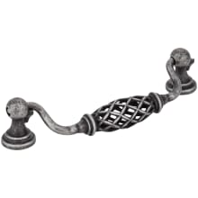 Tuscany 5-1/16" (128mm) Center to Center Drop Handle Birdcage Cabinet Handle / Drawer Pull