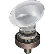 Harlow 1-1/4 Inch Glam Egg Glass Oval Cabinet Knob / Drawer Knob