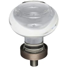 Harlow 1-7/16" Glam Round Button Glass Cabinet Knob / Drawer Knob