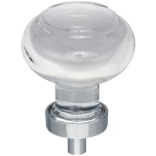 Harlow 1-7/16 Inch Glam Round Button Glass Cabinet Knob / Drawer Knob